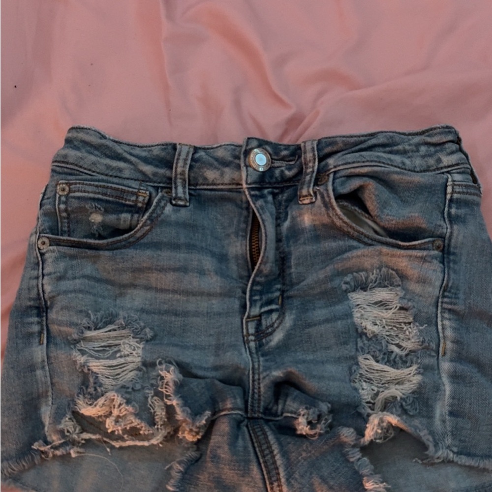 American Eagle Outfitters Distressed Jean Shorts - Gray